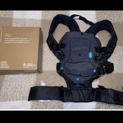 Infantino Flip 4-in-1 Convertible Baby Carrier, Adjustable, Ergonomic Babywearing, Registry Essential, Baby Carrier for Newborn to Toddler, Gray