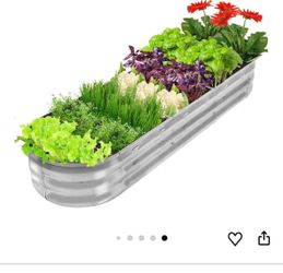 Galvanized Raised Garden Bed, Metal Planter Box for Vegetables and Flowers, Large Outdoor Gardening Kit, Easy DIY Assembly, Weather-Resistant & Rust-P