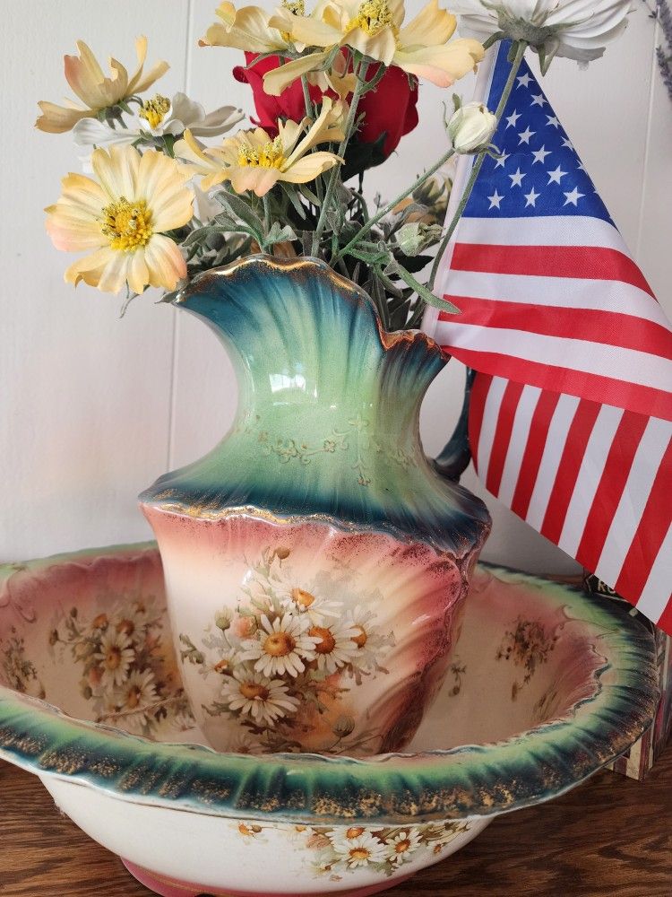 Antique Pitcher And Bowl