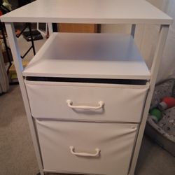 2 Drawer Fabric Verticle Filing Cabinet, Rolling Printer Stand Cart