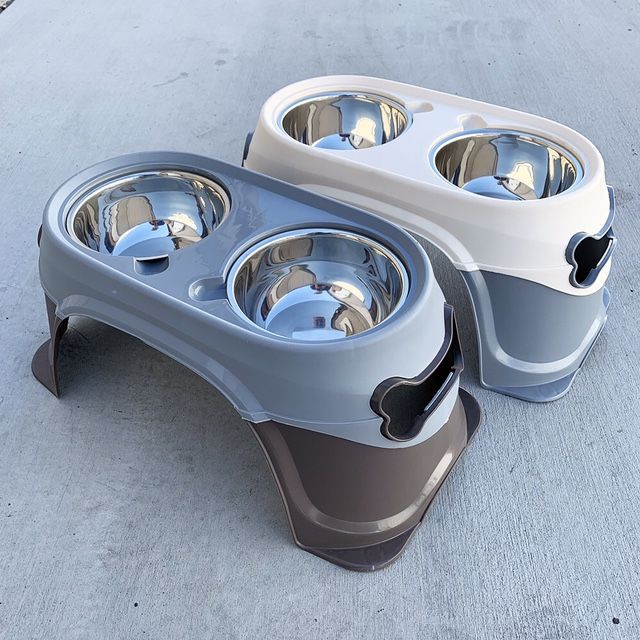 New $15 each set Elevated Dog and Cat Feeding Bowl, Raised 6” Stainless Steel Pet Dishes 