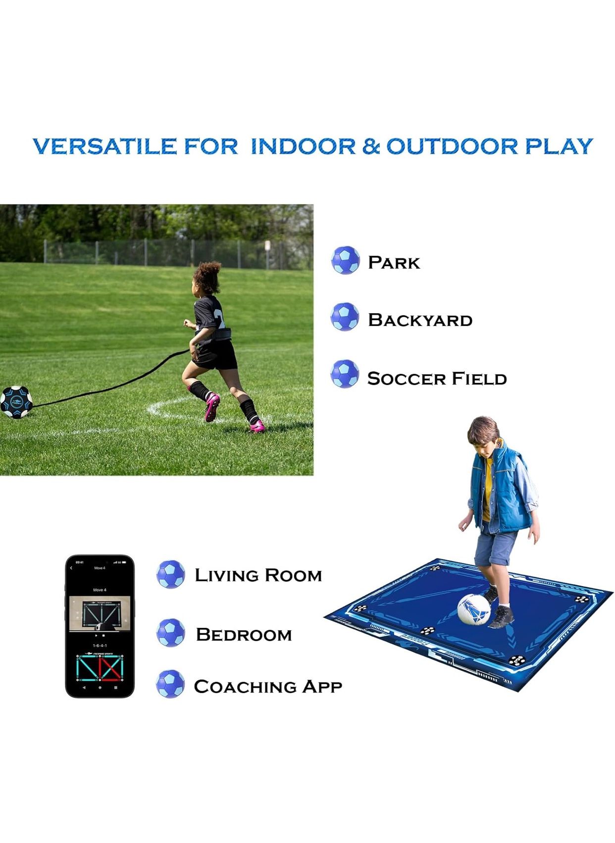Soccer Training Mat with 𝐌𝐨𝐛𝐢𝐥𝐞 𝐂𝐨𝐚𝐜𝐡𝐢𝐧𝐠 𝐀𝐏𝐏, Soccer Mat Training 𝐊𝐢𝐭 𝐨𝐟 𝟔