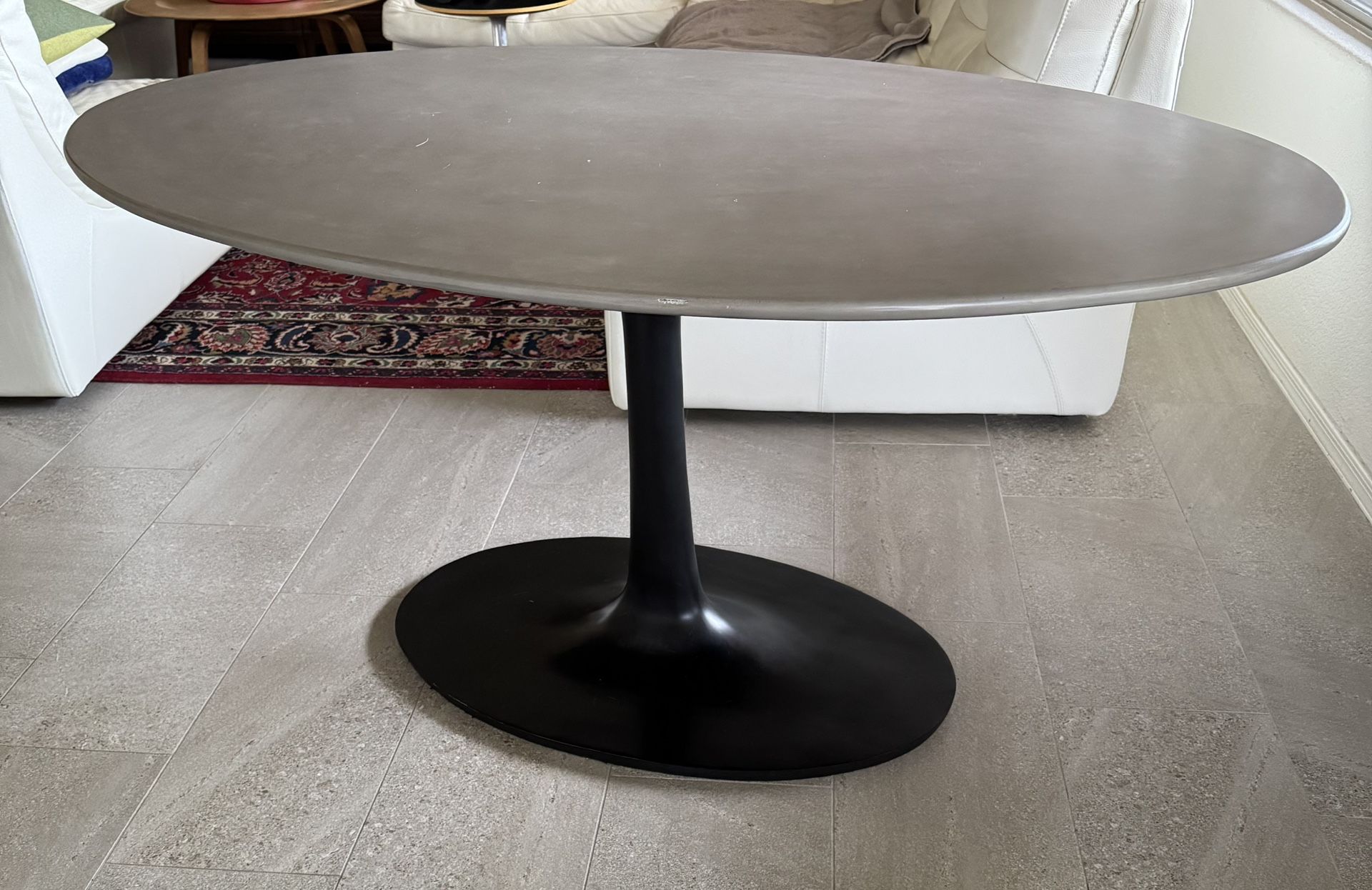Crate & Barrel Nero Concrete Dining Oval.