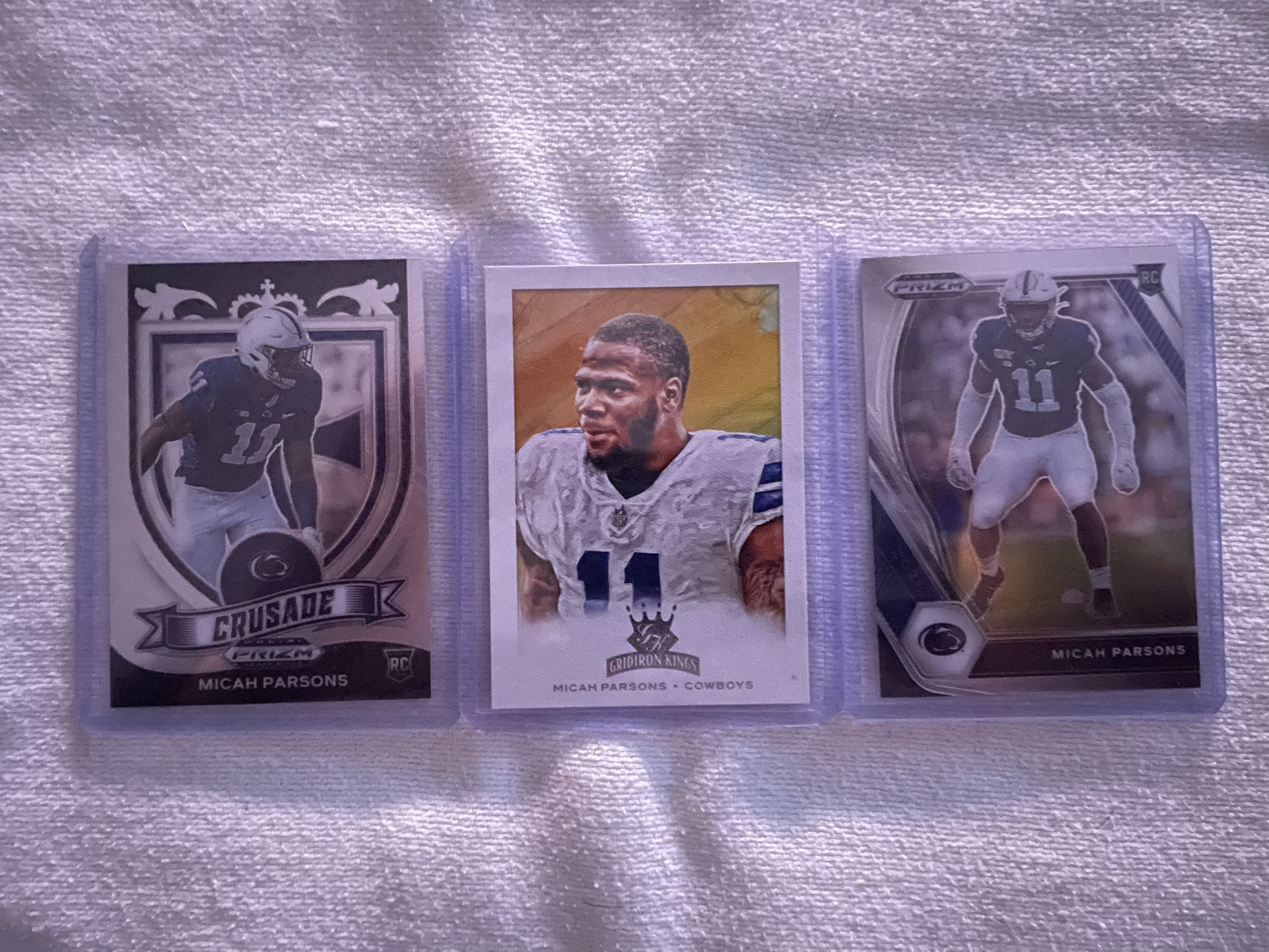 (3) 2021 Panini Micah Parsons Rookie Cards
