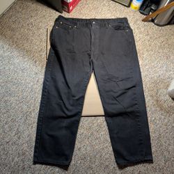 Levis 550 Jeans Men 48x30 Relaxed Tapered Fit Black Wash Denim Pants