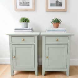 Vintage Green Nightstand Set 