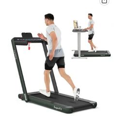 SuperFit 2.25HP 2 in 1 Dual Display Folding Treadmill Jogging