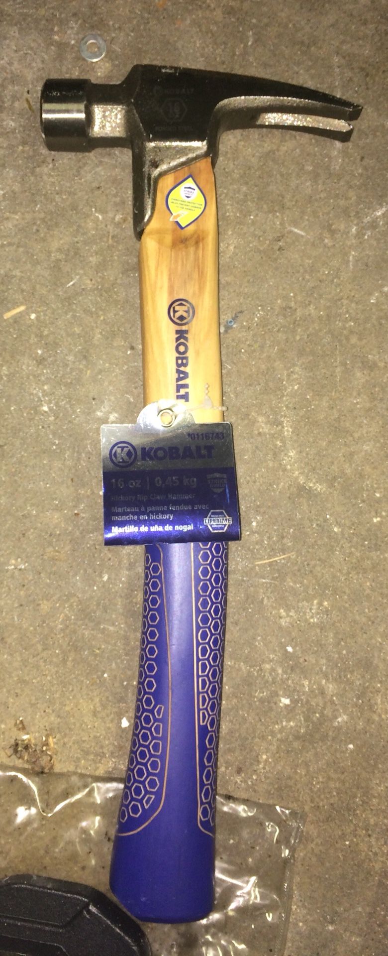 American Hickory Rip Claw Smooth Face Hammer 16 Oz NEW Kobalt