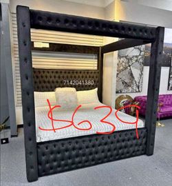 Queen canopy bed frame