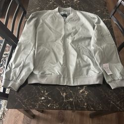 Oversized Bomber Jacket In Sage 