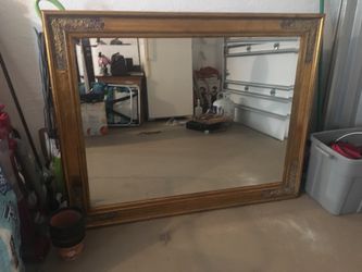 Gold framed mirror