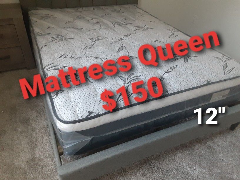 ⭐Mattress 12" Inches tall
Pillow top⭐
🔹️Queen $150
🔹️Full $130
🔹️Twin $120
🔹️King $260
🔹️Cal King$260
🚛Delivery available $20🚛