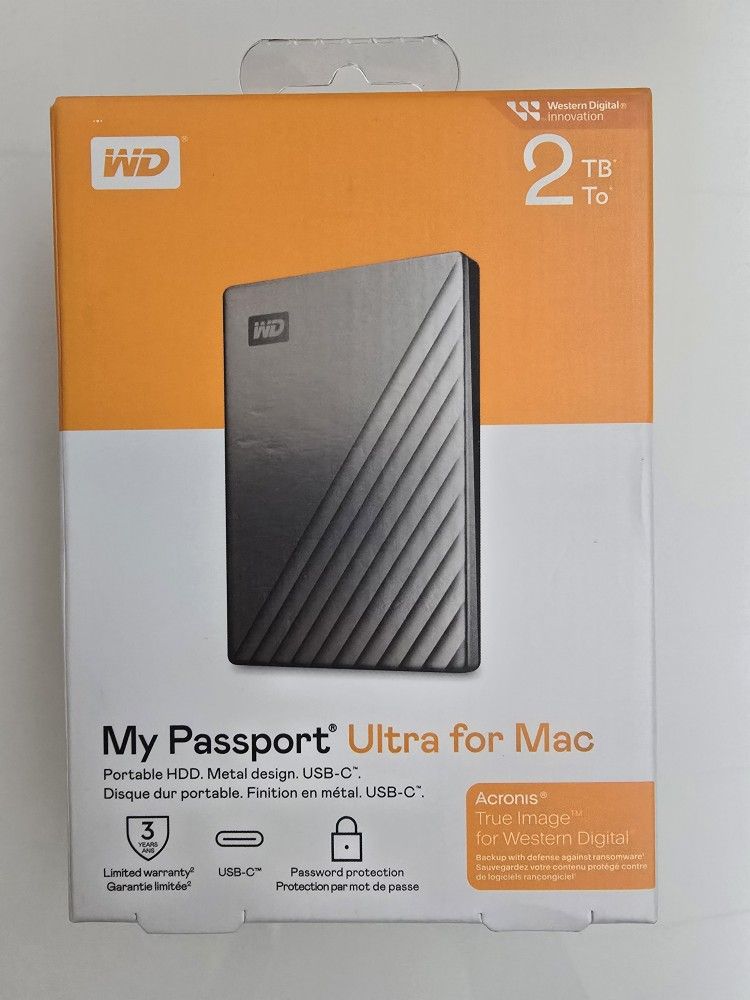 WD 2TB My Passport Ultra Portable HDD for Mac USB C