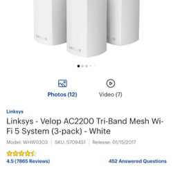 Linksys - Velop AC2200 Tri-Band Mesh Wi-Fi 5 System (3-pack) - White

