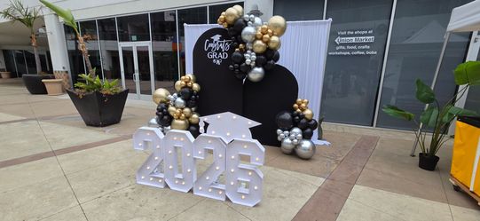 Graduation balloon backdrop 2026 marquee