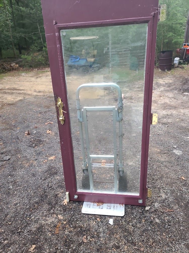 2 metal glass door.