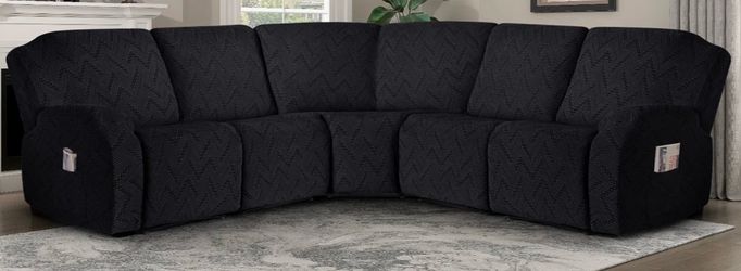 Wald 5-Pieces Oversized Recliner Couch Covers With Pockets For Reclining L Shape Sofa