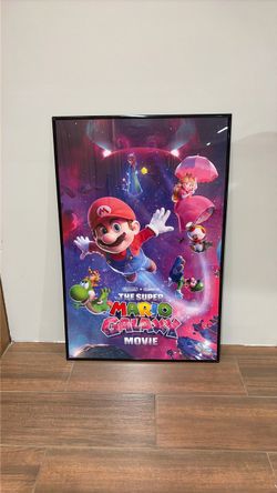 Super Mario movie Galaxy poster framed