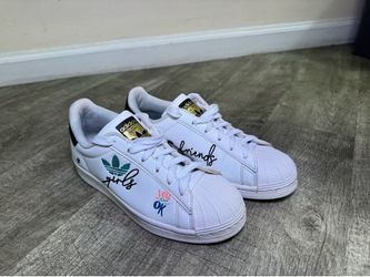 Adidas Superstar White Low Top Lace Up Sneakers Graphic Print H03(contact info removed)