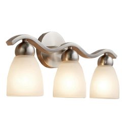 allen + roth Paces 3-Light Nickel Modern/Contemporary Vanity Light