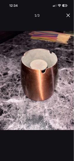 Copper-Finish Metal Ashtray