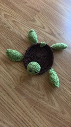 Handmade Crochet Turtle Bowl for cold drink holder