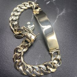 14kt ID bracelet with cuban link