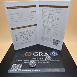 Moissanite Earings Flower Cluster .925 14k White Gold Plated