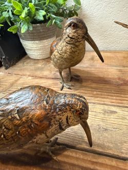 Antique Vienna Bronze sculpture Bird Collection – J. Csadek Signed Woodcocks & Pheasant – 7 Pieces