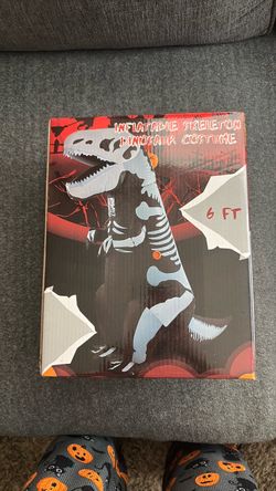 Inflatable skeleton dinosaur costume