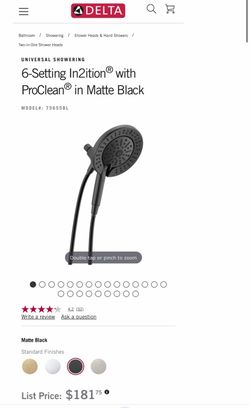 Delta 6 setting shower head