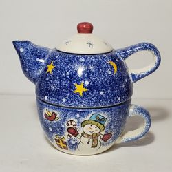 Winter Snowman Tea For One Teapot