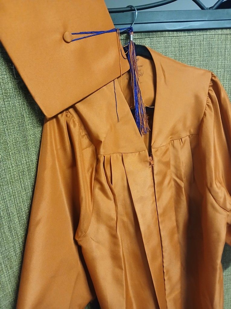 Orange MADISON HIGH SCHOO Graduation Gown And Cap