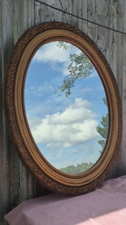 29x25 Oval Gold Ornate Framed Mirror