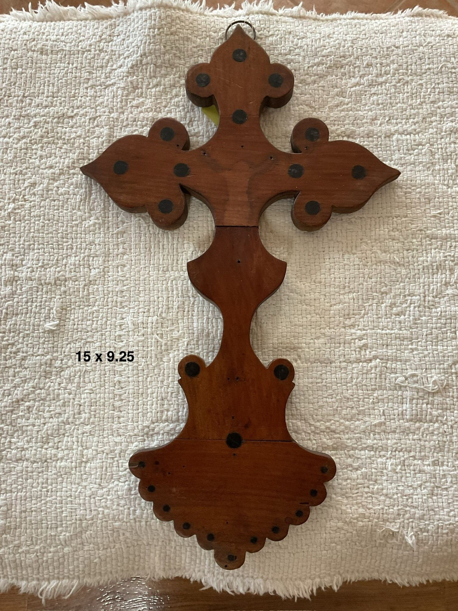 Beautiful Antique Wood Cross From Church In France