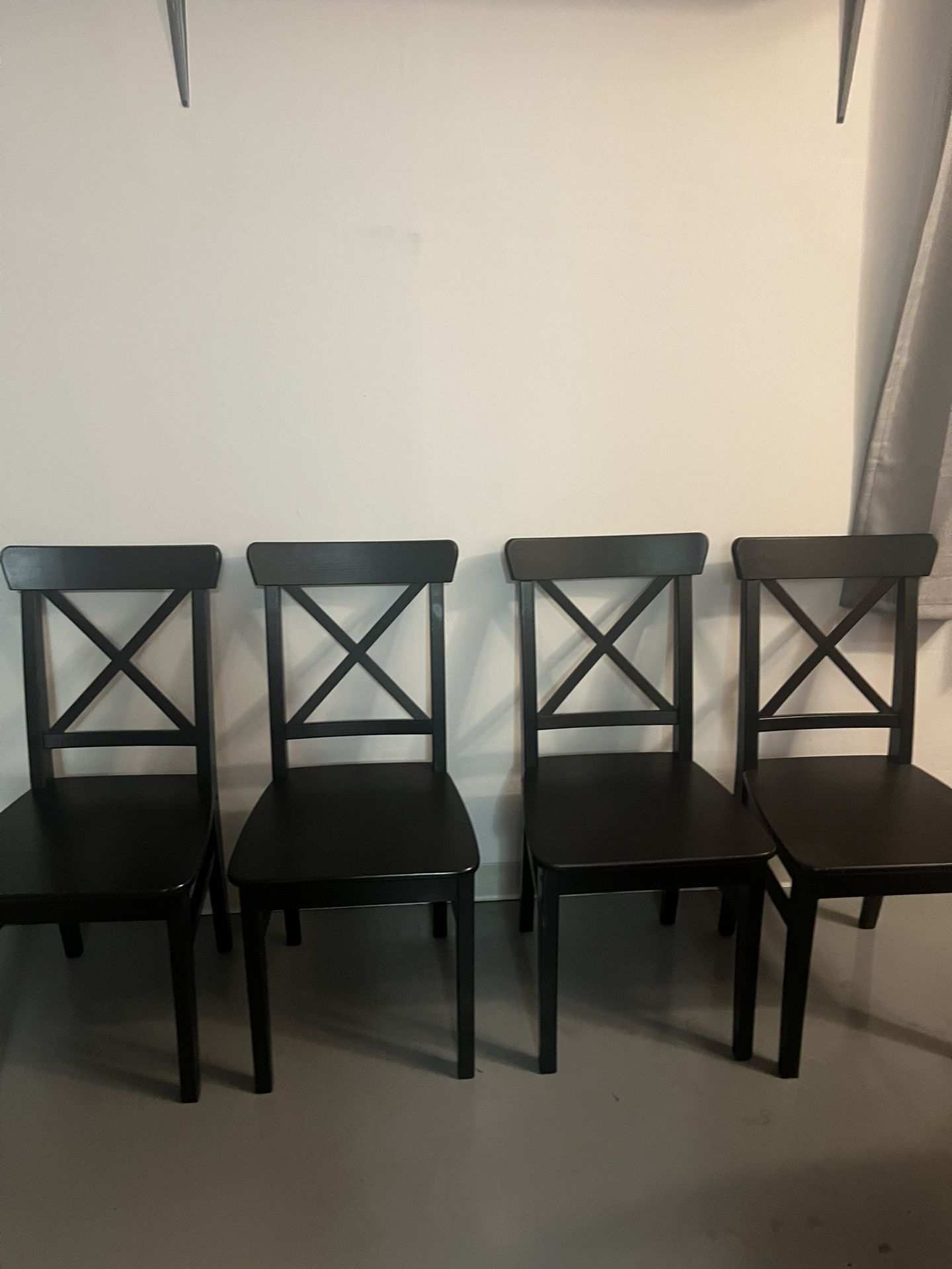 4 Black Sturdy IKEA Chairs 