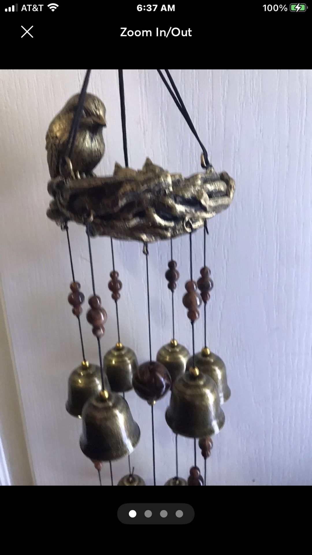 Bird With Nest Set Of Wind Chimes 