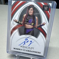 Iyo Sky 2022 Panini Immaculate WWE Marks of Greatness On Card Auto 22/49 MG-ISH
