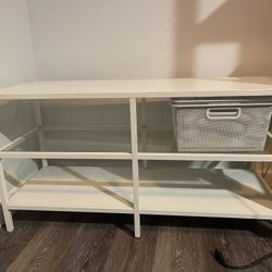 IKEA Vittsjö White TV Stand / Bookshelf 