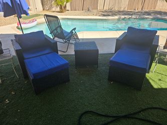 Outside chairs and tabl