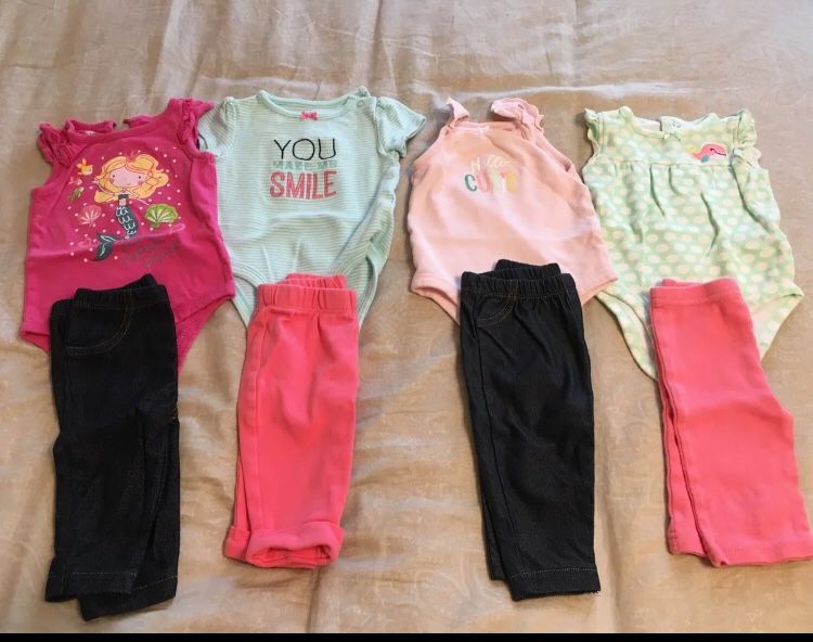 Carters 3M Bundle of Girls 2-piece sets