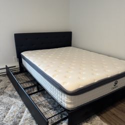 Queen Bed Frame And Mattress (Together) 