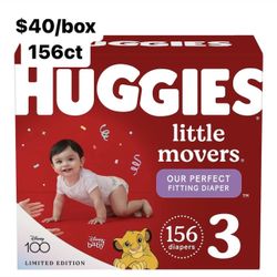 Size 3 (16-28 Lbs) Huggies Little Movers (156 Baby Diapers)