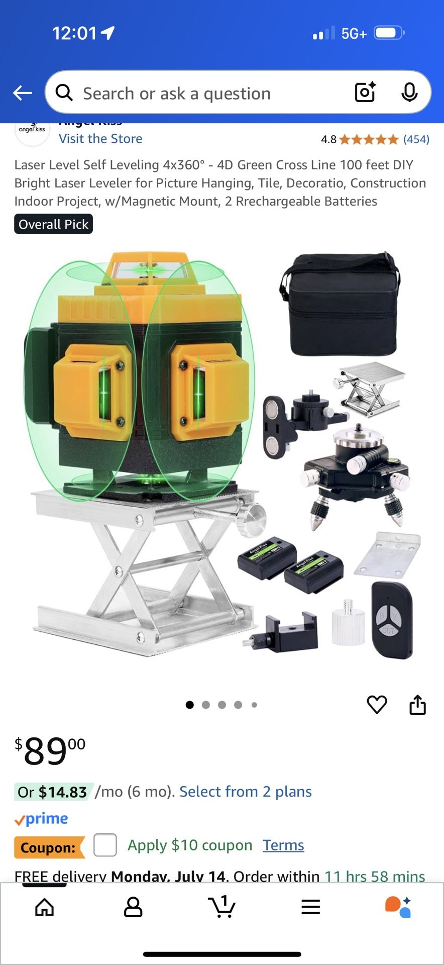Laser Level Self Leveling 4x360°