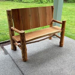 Finished Wood Bench