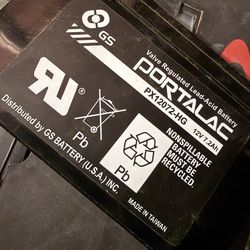 Portalac PX12072-HG 12V 7.2Ah battery