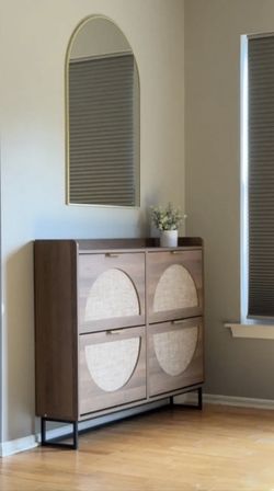Zapatera organizadora de madera 4 compartimientos (nueva en su caja)
