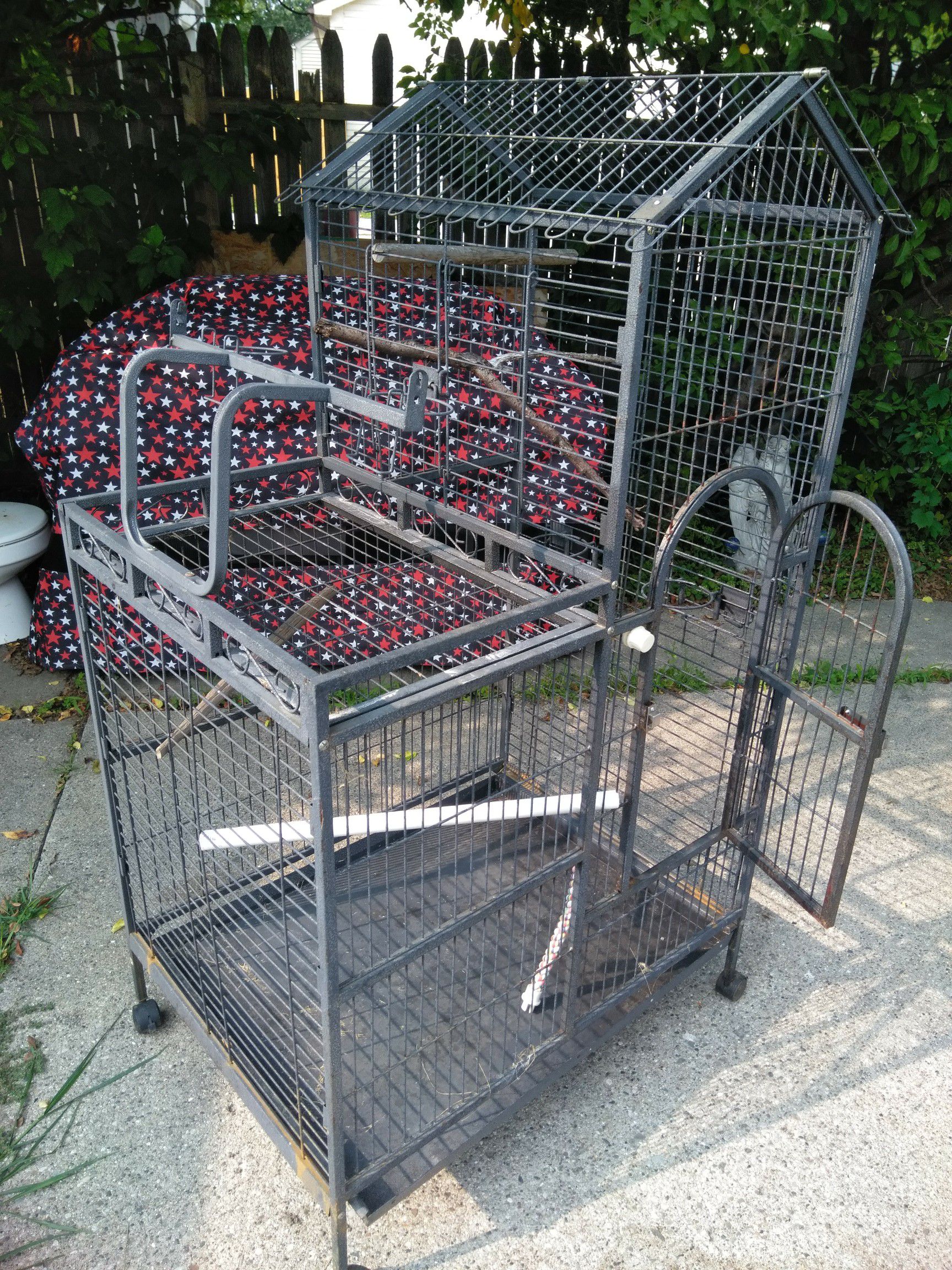 Large metal bird cage