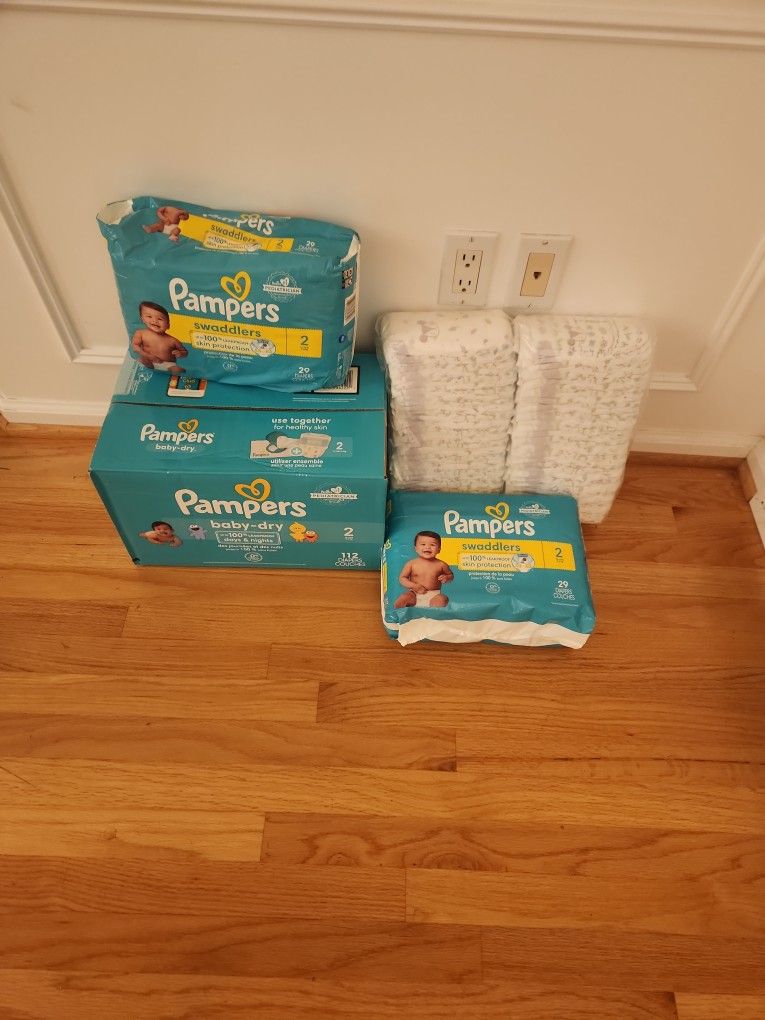 228 Diapers Size 2 Pampers / Costco Sealed Non Smoking Home