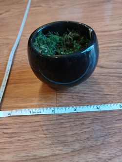 Small Black Ceramic Magnetic Planter